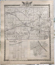 Load image into Gallery viewer, 1876 - Franklin and Williamson Counties; verso: Perry County, Illinois - Antique Map

