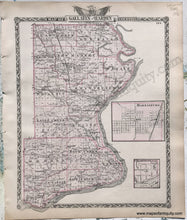 Load image into Gallery viewer, Antique-Hand-Colored-Map-Gallatin-and-Hardin-Counties;-verso:-Saline-County-Illinois-1876-Warner-&amp;-Beers-/-Union-Atlas-Co.-Midwest-1800s-19th-century-Maps-of-Antiquity
