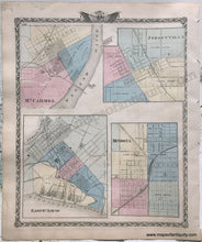 Load image into Gallery viewer, 1876 - Jefferson County; verso: Four small cities of Illinois - Antique Map
