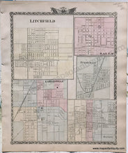 Load image into Gallery viewer, 1876 - Belleville, Illinois; verso: Five small cities of Illinois - Antique Map
