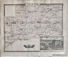 Load image into Gallery viewer, 1876 - Marion County; verso: Clinton County, Illinois - Antique Map
