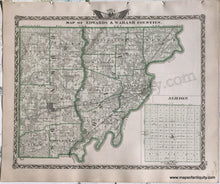 Load image into Gallery viewer, Antique-Hand-Colored-Map-Edwards-&amp;-Wabash-Counties;-verso:-Wayne-County-Illinois-1876-Warner-&amp;-Beers-/-Union-Atlas-Co.-Midwest-1800s-19th-century-Maps-of-Antiquity
