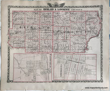 Load image into Gallery viewer, 1876 - Crawford County; verso: Richland &amp; Lawrence Counties, Illinois - Antique Map

