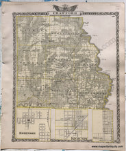Load image into Gallery viewer, Antique-Hand-Colored-Map-Crawford-County;-verso:-Richland-&amp;-Lawrence-Counties-Illinois-1876-Warner-&amp;-Beers-/-Union-Atlas-Co.-Midwest-1800s-19th-century-Maps-of-Antiquity

