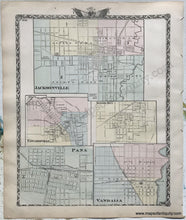 Load image into Gallery viewer, 1876 - Springfield, Illinois; verso: Five small cities in Illinois - Antique Map
