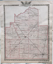 Load image into Gallery viewer, Antique-Hand-Colored-Map-Christian-County;-verso:-Montgomery-County-Illinois-1876-Warner-&amp;-Beers-/-Union-Atlas-Co.-Midwest-1800s-19th-century-Maps-of-Antiquity
