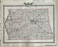 Load image into Gallery viewer, Antique-Hand-Colored-Map-Morgan-&amp;-Scott-Counties;-verso:-Sangamon-County-Illinois-1876-Warner-&amp;-Beers-/-Union-Atlas-Co.-Midwest-1800s-19th-century-Maps-of-Antiquity
