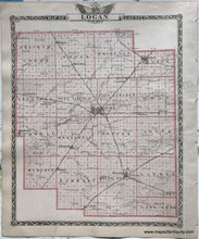 Load image into Gallery viewer, 1876 - Decatur City; verso: Logan County - Antique Map
