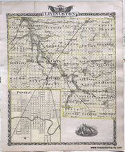 Load image into Gallery viewer, Antique-Hand-Colored-Map-Livingston-County;-verso:-Stark-and-west-part-of-Marshall-Counties-Illinois-1876-Warner-&amp;-Beers-/-Union-Atlas-Co.-Midwest-1800s-19th-century-Maps-of-Antiquity
