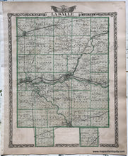 Load image into Gallery viewer, 1876 - Double-sided sheet with multiple maps: centerfold- Counties of Kendall, Will, Grundy, and south part of Cook; versos: LaSalle County / Kankakee County, Illinois - Antique Map
