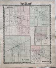 Load image into Gallery viewer, 1876 - Joliet, Peru, and Freeport, Illinois; verso: Generelo, Cambridge, Fulton, Kewanee, and Morrison, Illinois - Antique Map
