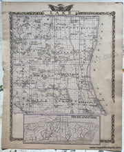 Load image into Gallery viewer, Antique-Hand-Colored-Map-Lake-County;-verso:-Boone-and-McHenry-Counties-Illinois-1876-Warner-&amp;-Beers-/-Union-Atlas-Co.-Midwest-1800s-19th-century-Maps-of-Antiquity
