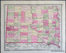 Load image into Gallery viewer, 1888 - Tunison&#39;s Northern Dakota and part of Manitoba, Canada; verso: Tunison&#39;s Southern Dakota - Antique Map
