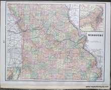 Load image into Gallery viewer, 1892 - Michigan and Wisconsin; versos: Iowa, Missouri - Antique Chart
