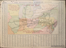Load image into Gallery viewer, Genuine Antique Printed Color Map-The Pennsylvania Railroad System-1908-Rand-McNally-Maps-Of-Antiquity-1900s-20th-century
