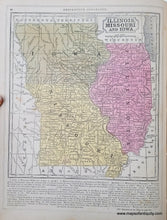 Load image into Gallery viewer, Genuine-Antique-Hand-Colored-Map-Double-sided-page-Michigan-and-Wisconsin-verso-Illinois-Missouri-and-Iowa-1850-Mitchell-Thomas-Cowperthwait-Co--Maps-Of-Antiquity

