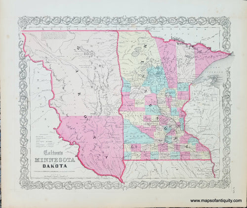 Genuine-Antique-Map-Coltons-Minnesota-and-Dakota-1859-Colton-Maps-Of-Antiquity