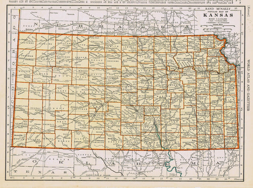 Genuine-Antique-Map-Popular-Map-of-Kansas-1940-Rand-McNally-Maps-Of-Antiquity