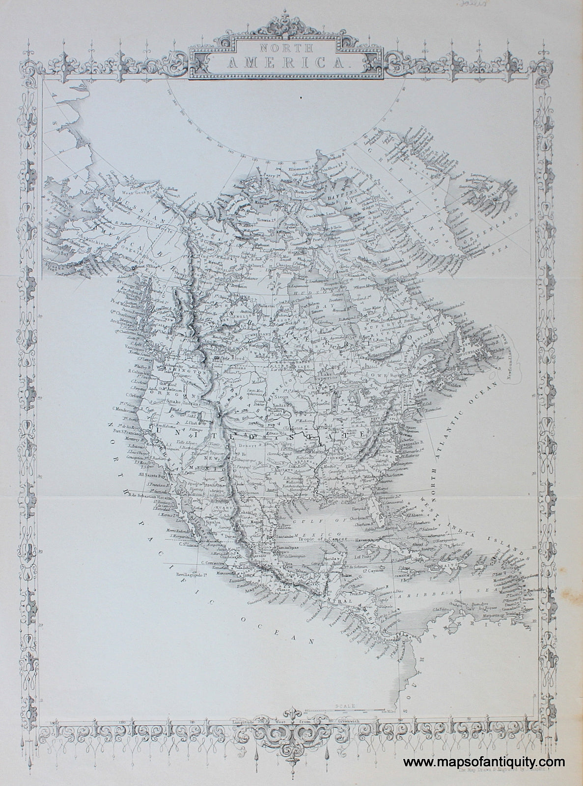Engraved-North-America**********--North-America-North-America-General-1850-Rapkin-Maps-Of-Antiquity