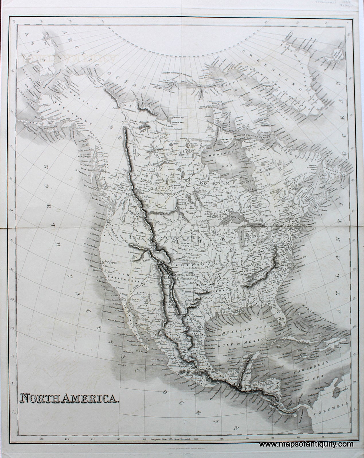 Black-and-White-Antique-Map-North-America-**********-North-America-North-America-General-1832-Hinton-Simpkin-&-Marshall-Maps-Of-Antiquity