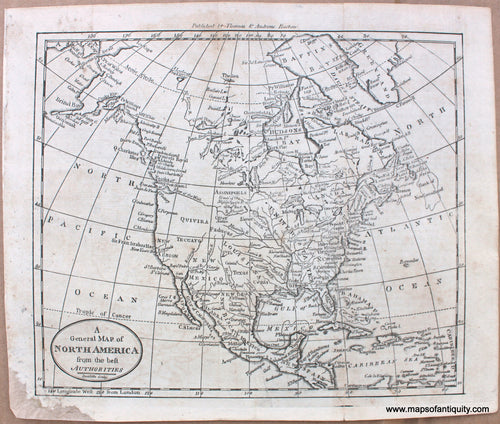 Black-and-White-Antique-Map-A-General-Map-of-North-America-from-the-best-Authorities.-North-America--1814-Jedidiah-Morse-Maps-Of-Antiquity