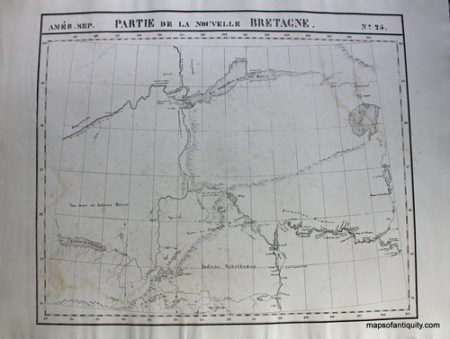 Antique-Hand-Colored-Map-Amer.-Sep.-No.-25-Partie-de-la-Nouvelle-Bretagne.-North-America--1827-Vandermaelen-Maps-Of-Antiquity