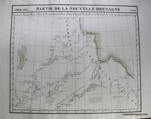 Antique-Hand-Colored-Map-Amer.-Sep.-No.-26-Partie-de-la-Nouvelle-Bretagne-North-America--1827-Vandermaelen-Maps-Of-Antiquity
