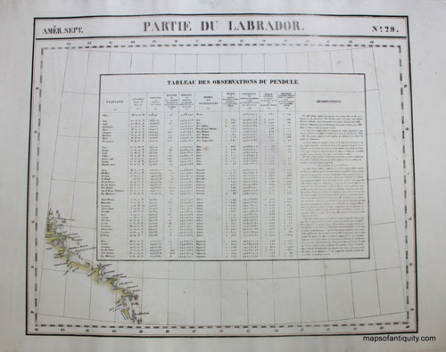 Antique-Hand-Colored-Map-Amer.-Sep.-No.-29.-Partie-du-Labrador-North-America--1827-Vandermaelen-Maps-Of-Antiquity