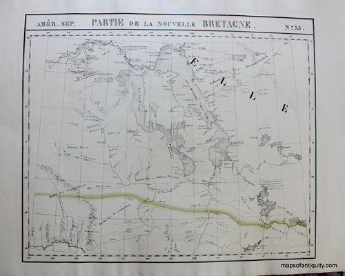 Antique-Hand-Colored-Map-Amer.-Sep.-No.-33-Partie-de-la-Nouvelle-Bretagne-North-America--1827-Vandermaelen-Maps-Of-Antiquity