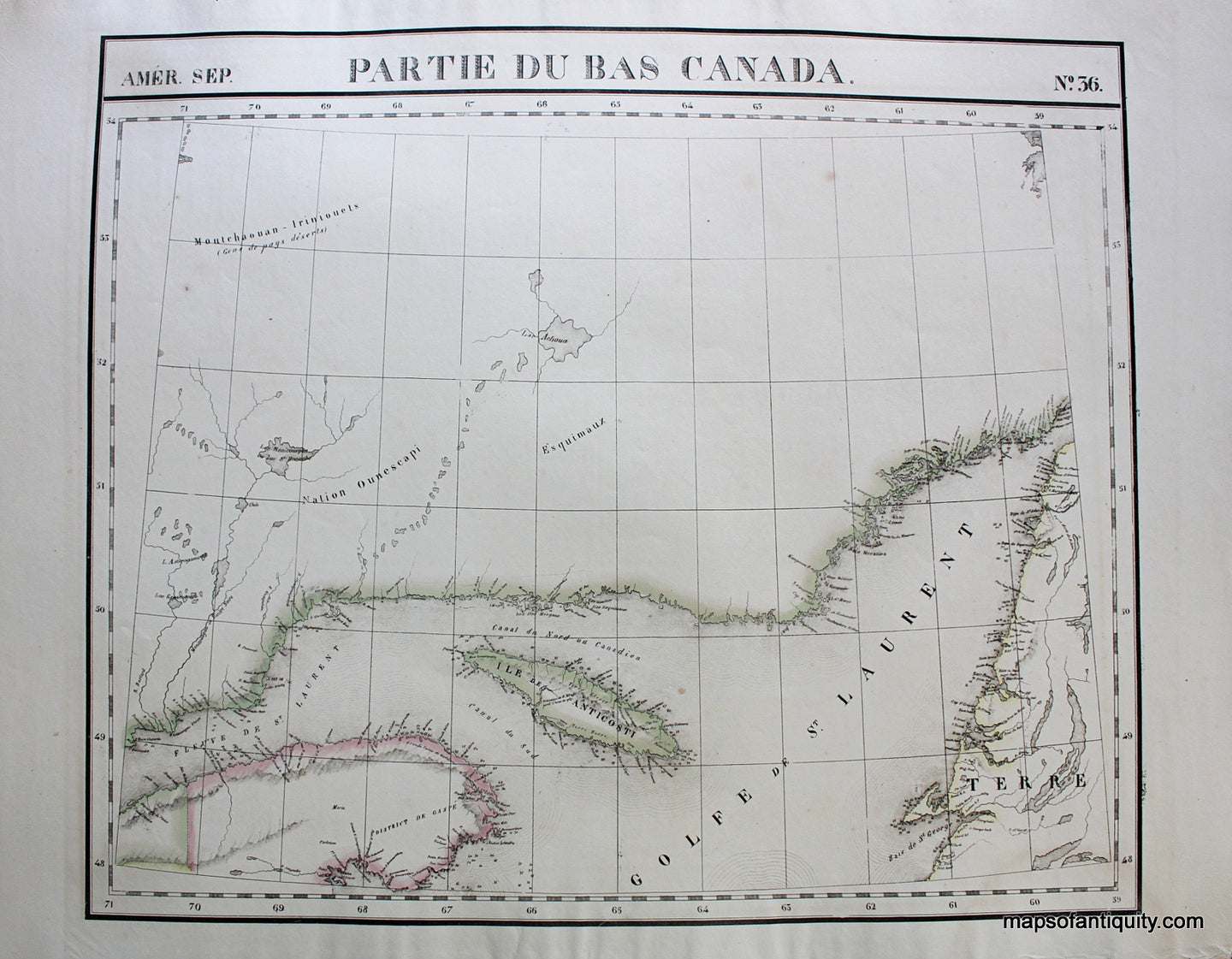 Antique-Map-Amer.-Sep.-No.-36-Partie-du-Bas-Canada