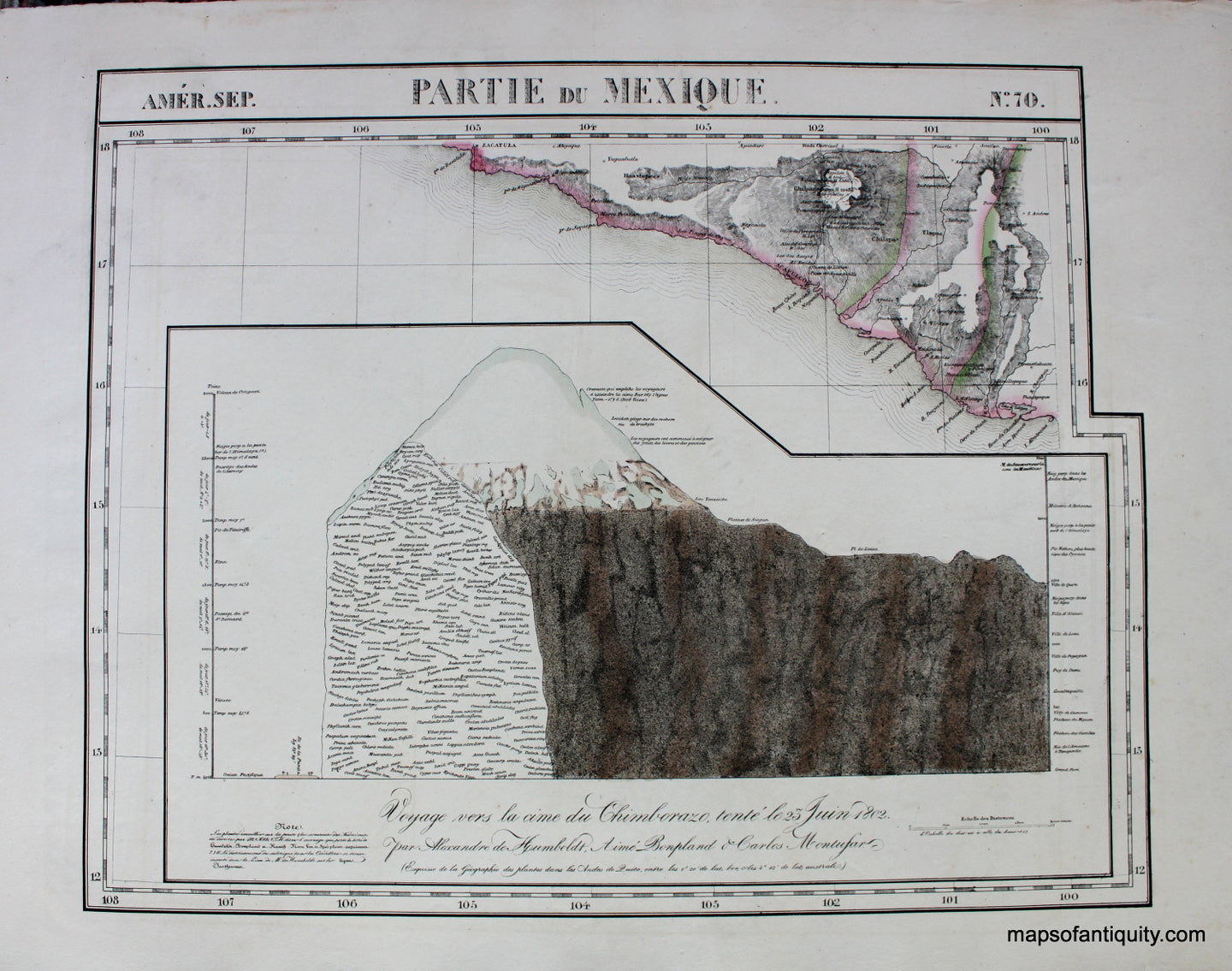 Antique-Hand-Colored-Map-Amer.-Sep.-No.-70-Partie-du-Mexique-North-America--1827-Vandermaelen-Maps-Of-Antiquity