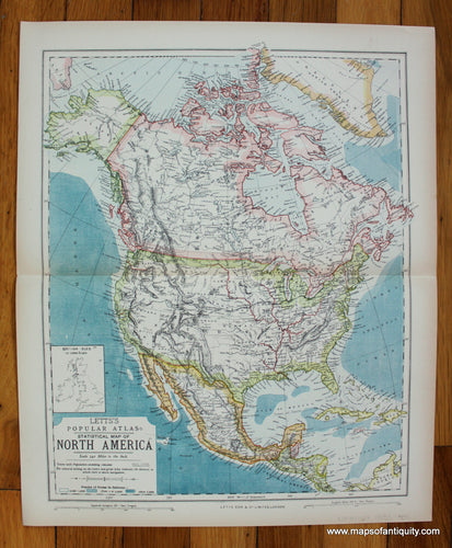 printed-color-Antique-Map-Statistical-Map-of-North-America-North-America-North-America-General-1883-Letts-Maps-Of-Antiquity