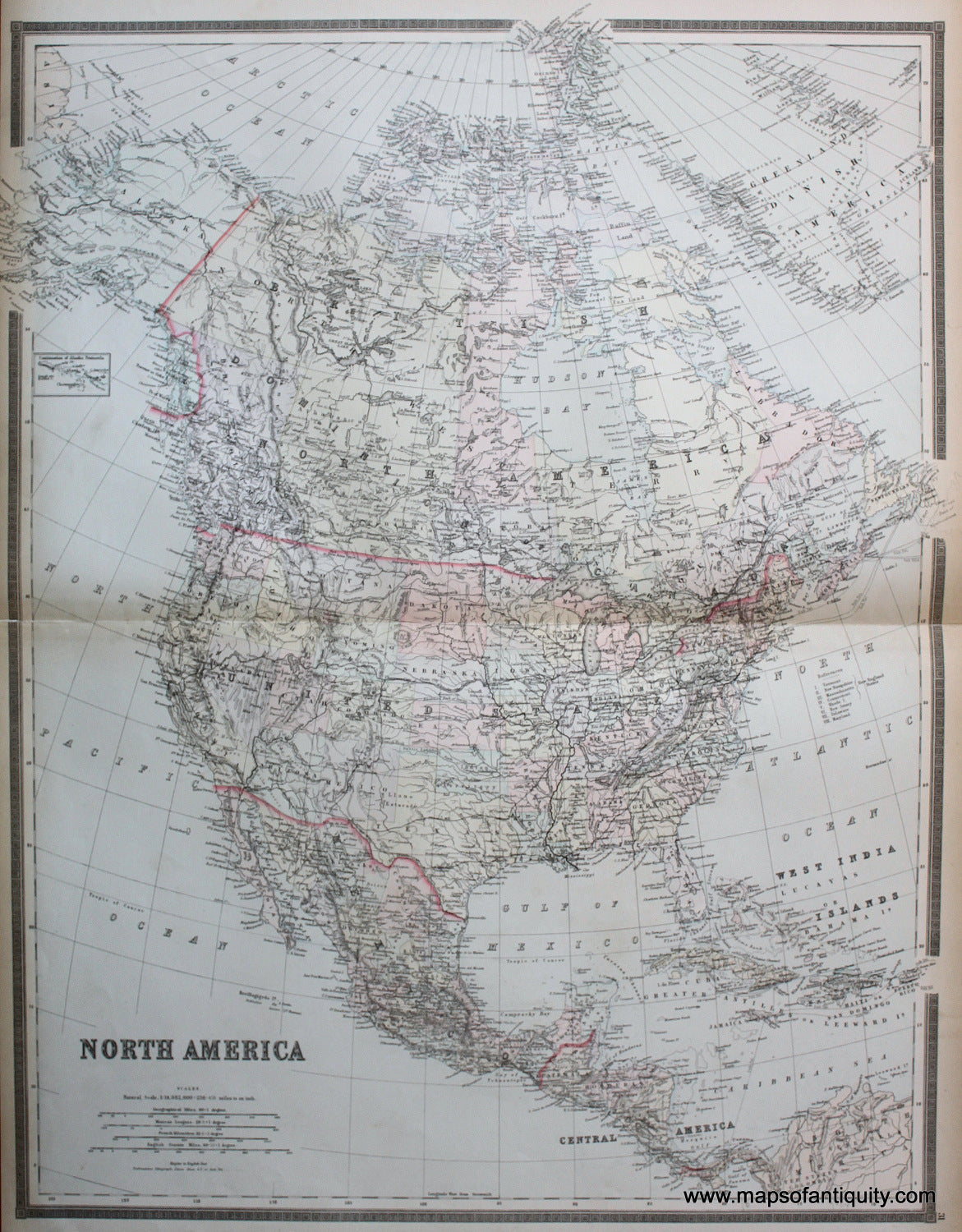 Antique-Hand-Colored-Map-North-America-North-America--1887-Bradley-Maps-Of-Antiquity