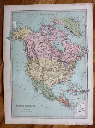 Antique-Printed-Color-Map-North-America-North-America-North-America-General-1873-J.-Bartholomew-Maps-Of-Antiquity
