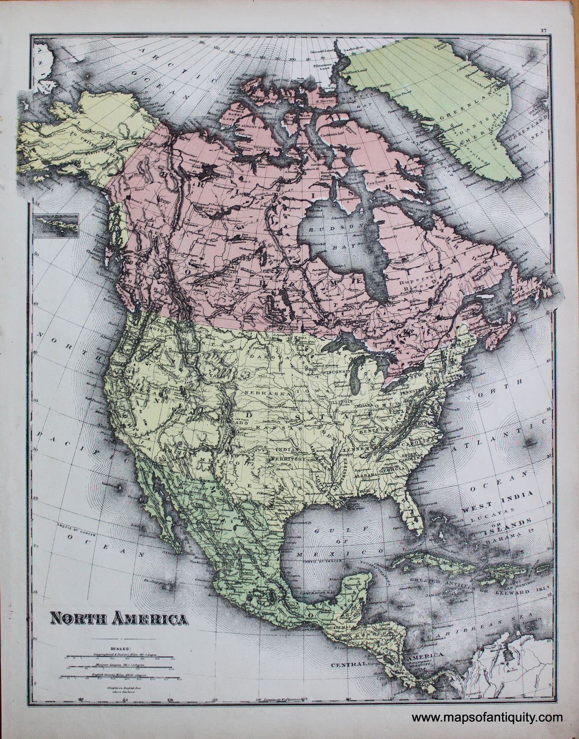 Antique-Printed-Color-Map-North-America-North-America-North-America-General-1881-Belden-Maps-Of-Antiquity
