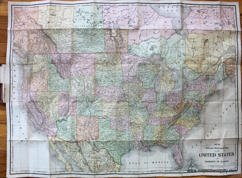 Antique-Printed-Color-Folding-Map-New-Official-Railroad-Map-of-the-United-States-and-Dominion-of-Canada-**********-North-America--1909-Rand-McNally-Maps-Of-Antiquity