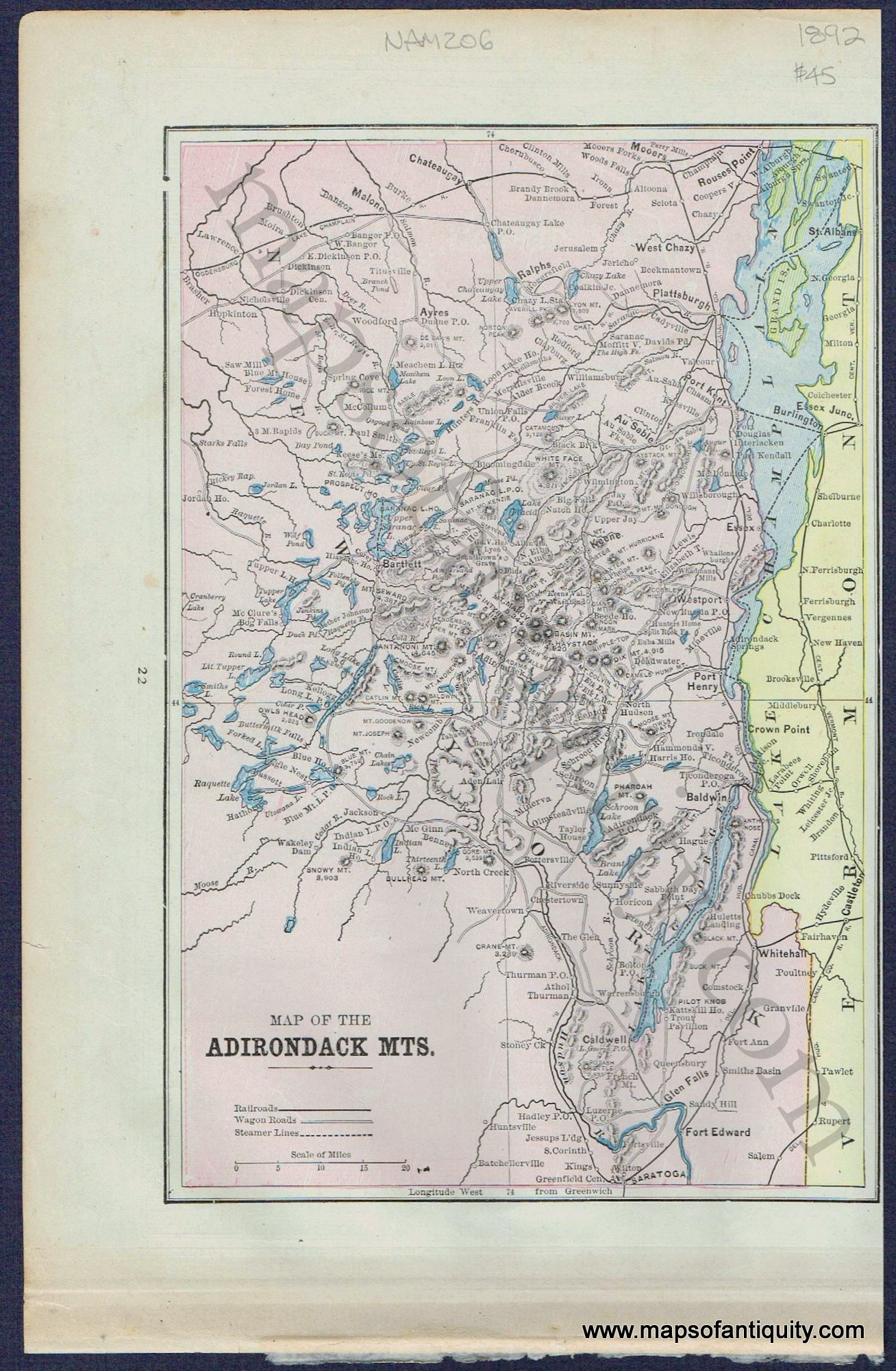 Antique-Map-Adirondack-Mountains-Adirondacks-New-York-1893-1890s-19th-century-maps-of-antiquity