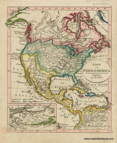 Antique-Karte-von-NordAmerica-North-America-German-Walch-Neuester-Schul-Atlass-1826-1820s-Early-19th-Century-Maps-of-Antiquity