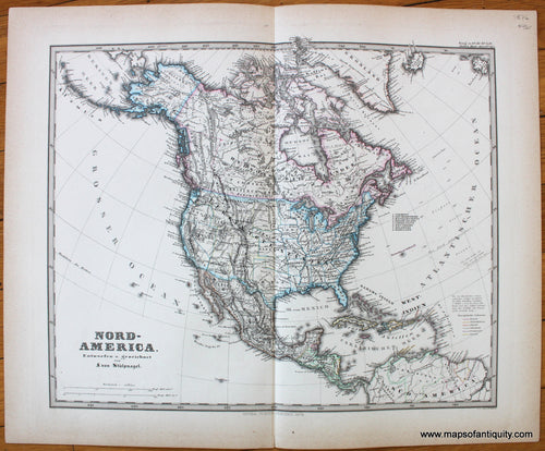 Antique-Map-North-America-Nord-Stieler-1876-1870s-1800s-19th-century-Maps-of-Antiquity