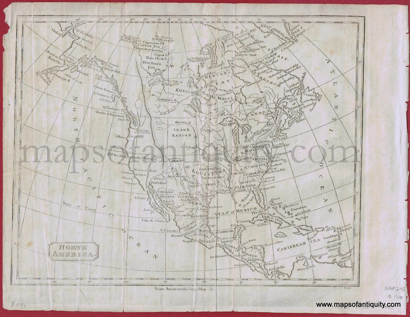 Antique-Map-North-America-Brooke's-Gazetteer-1812-Maps-Of-Antiquity