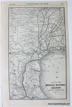 Load image into Gallery viewer, Antique-Uncolored-Railroad-Map-Map-of-the-Mexican-National-Railroad-and-its-Connections-verso:-Map-of-the-Milwaukee-Lake-Shore-&amp;-Western-Railway-&amp;-Connections-1889-Railroad-Stock-and-Bonds-Magazine-Midwest-1800s-19th-century-Maps-of-Antiquity
