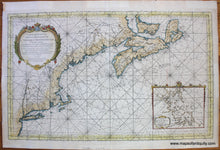 Load image into Gallery viewer, Antique-Hand-Colored-Map-Carte-Reduite-des-Costes-Orientales-de-l&#39;Amerique-Septentrionale-North-America--1757-Bellin-Maps-Of-Antiquity-1700s-18th-century
