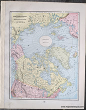 Load image into Gallery viewer, 1892 - North America; versos: Map of the Polar Regions Showing the recent Arctic Discoveries, and Alaska - Antique Chart
