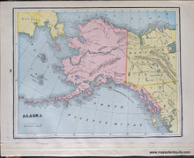 Load image into Gallery viewer, 1892 - North America; versos: Map of the Polar Regions Showing the recent Arctic Discoveries, and Alaska - Antique Chart
