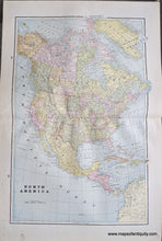 Load image into Gallery viewer, Genuine-Antique-Printed-Color-Comparative-Chart-North-America;-versos:-Map-of-the-Polar-Regions-Showing-the-recent-Arctic-Discoveries-and-Alaska-North-America-Polar-1892-Home-Library-&amp;-Supply-Association-Maps-Of-Antiquity-1800s-19th-century
