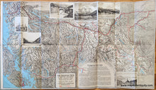 Load image into Gallery viewer, Genuine-Antique-Folding-Map-Triangle-Tour-of-British-Columbia-including-Jasper-National-Park-Mount-Robson-Park-Canadian-Rockies-and-the-Scenic-Seas-of-the-North-Pacific-Coast-/-Map-of-Alaska-and-the-Yukon-North-America--1927-Canadian-National-Railway-Maps-Of-Antiquity-1800s-19th-century
