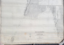 Load image into Gallery viewer, Antique-Blue-Back-Antique-Nautical-Chart-Rice-Ports-of-India-Imray-Chart-Asia-India-1873---Maps-Of-Antiquity
