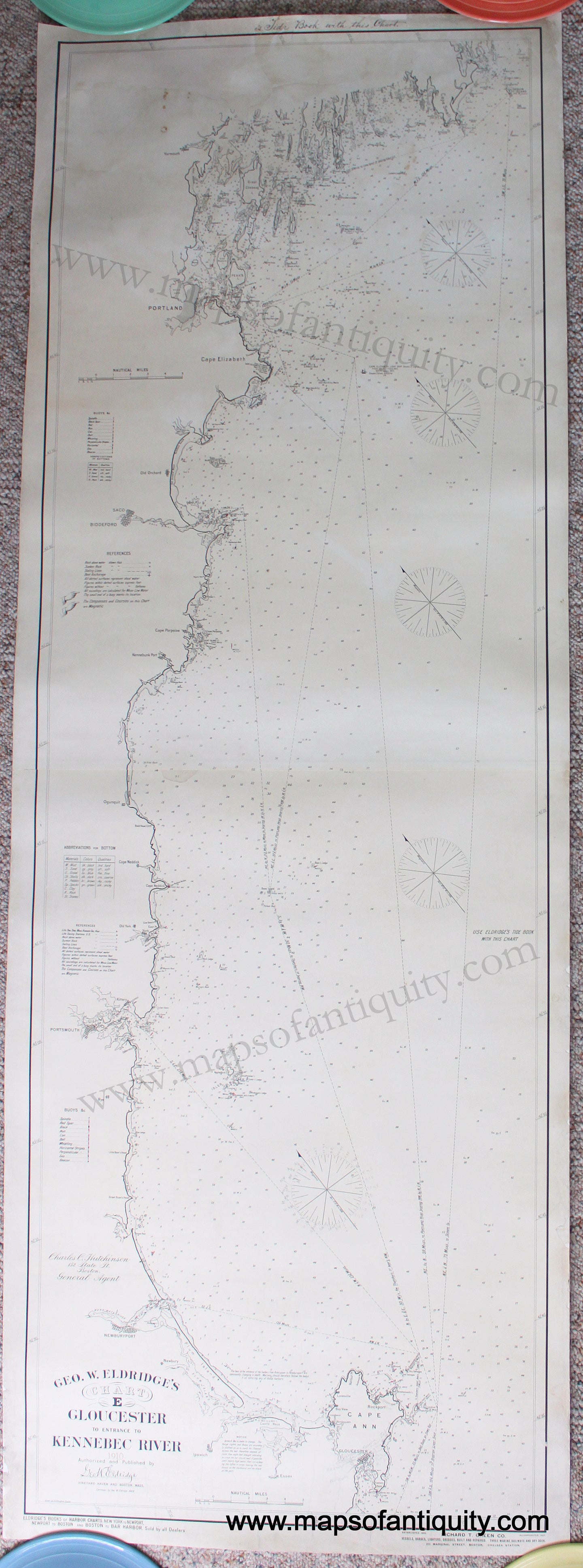 Antique-Coastal-Chart-Gloucester-to-Entrance-of-Kennebec-River-Eldridge-Chart-E**********-United-States-Northeast-1896-George-W.-Eldridge-Maps-Of-Antiquity