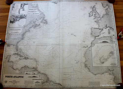 Antique-Blue-Back-Antique-Nautical-Chart-North-Atlantic-Imray-Chart-**********-World--1878-James-Imray-&-Sons-London-Maps-Of-Antiquity