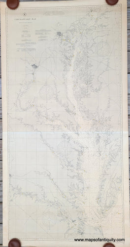 Antique-Nautical-Sailing-Chart--Chesapeake-Bay-Maryland-and-Virginia--Washington-DC-United-States-Mid-Atlantic-1907-U.S.-Coast-and-Geodetic-Survey-Maps-Of-Antiquity